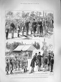 Old Antique Print 1883 Drill London Board Schools Prince Wales Buckhurst 19th