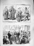 Old Antique Print 1883 Irish Lace Exhibition Mansion French War Tonquin 19th