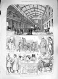 Original Old Antique Print 1883 Aldridge'S Horse Sale Repository St. Martin 19th