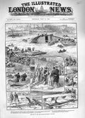 Old Antique Print 1883 Ship Launch Disaster Glasgow Daphne River Police 19th