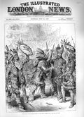 Original Old Antique Print 1883 Savage Club Pipes Peace Royal Albert Hall 19th