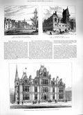 Original Old Antique Print 1883 Westminster Townhall Buccleuch Orphan Swanley