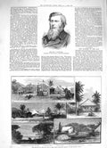 Old Antique Print 1883 Rev. M'Cullagh Eclipse Sun Caroline Pacific Ocean 19th