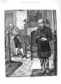 Original Old Antique Print 1883 School Fellow Men Servant House Fine Art 19th