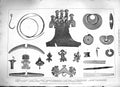 Original Old Antique Print *3354 1883 GOrnaments Graves Incas Peru Lady Brassey