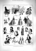 Original Old Antique Print 1883 Musical Recollections St. James'S Hall Music