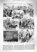 Old Antique Print 1883 Festivities Longleat Wiltshire Lord Weymouth Bath 19th