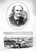 Original Old Antique Print 1883 Professor Cayley British Association Southport