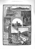 Old Antique Print 1883 Burnham Beeches Church Maidenhead Trees Fine Art 19th