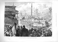 Original Old Antique Print 1883 Foundation Stone Municipal Buildings Glasgow