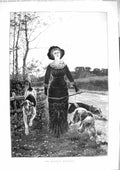 Antique Old Print 1883 Masters Daughter Hunting Dogs Young Woman Fine Art 19th