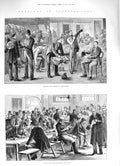Original Old Antique Print 1883 Scotland Yard Pension-Day Retired Police C 19th
