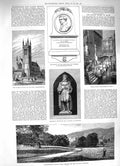 Old Antique Print 1883 Castlewellan Ireland Annesley Dean Windsor Church 19th