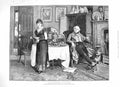 Original Old Antique Print 1883 First-Floor Lodger Servant Lady Man T Victorian