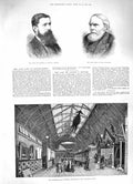Original Old Antique Print 1883 Alfred Newton Mountcashell Fisheries Exhibition