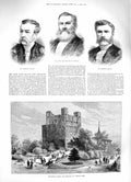Old Antique Print 1883 Rochester Castle Cowan Mayor London Sheriff Smith 19th