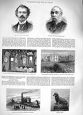 Old Antique Print 1883 Captian Reid Marling Dog Jews Ramsgate Montefiore 19th