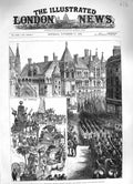 Old Antique Print 1883 Lord Mayor'S Day Indian Colonial Trophies Courts 19th