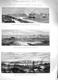 Original Old Antique Print 1883 Soudan Khartoum Fashoda Shillook Nile Souakim