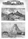Original Old Antique Print 1883 Jebel Abu Sinun Kordofan Souan El Ain Obeid