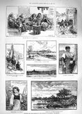 Old Antique Print 1883 Sussex Pastoral Ave Maria Monte Mario Oil Painters 19th