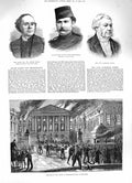 Old Antique Print 1883 Fire House Brussels Barry Major Seckendorff Finnis 19th