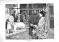 Original Old Antique Print 1883 Christmas Dinner Goose Shop Butcher Shopkeeper