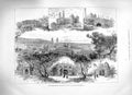 Original Old Antique Print 1883 International Exhibition Buildings Nice France