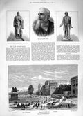 Original Old Antique Print 1883 Calcutta Jewel House Outram Statue Mario Gl 19th