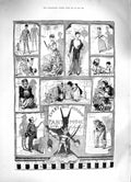 Original Old Antique Print 1883 Pantomime Fairy Queen Godmother Pantaloon Clown