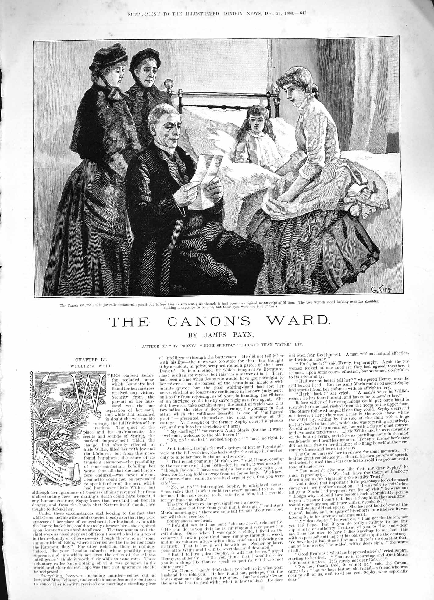 Old Antique Print 1883 Gunning King Canon'S Ward Story Children Whispers 19th