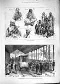 Old Antique Print 1884 Arabs Soudan Egyptian Gendarmes Suez Goods Train 19th