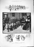 Old Antique Print 1884 Training School Stage Dancing Flower Ballet Music 19th