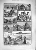 Original Old Antique Print 1884 Cashmere Srinagar Ladak People Jhelum Maharajah