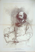 Original Old Antique Print *3332 1884 Portrait Lord Tennyson Forestier Elliott 0