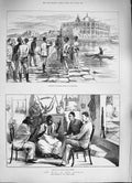 Original Old Antique Print 1884 War Soudan Spies Sinkat Baker Pasha Massowah