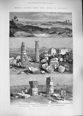 Old Antique Print 1884 General Gordon Khartoum Wadi Island Meroe Abu Naga 19th