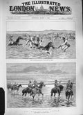 Original Old Antique Print 1884 War Soudan Reconnaissance Tokar Horses Siers