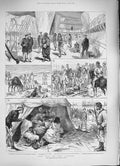 Old Antique Print 1884 War Soudan Sheikhs Euryalus Ship Baker Pasha Scout 19th