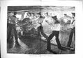 Old Antique Print 1884 Scene Board Ship Man-Of-War Sailors Navy War Gun 19th