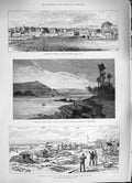 Old Antique Print 1884 Egypt Pigeons Cairo Elephantine Assouan War El Teb 19th