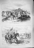 Original Old Antique Print 1884 War Soudan Battle El Teb Trinkitat Tokar Graham