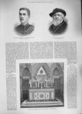 Original Old Antique Print 1884 Afghan War Memorial John'S Church Bombay Horne