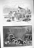 Original Old Antique Print 1884 Death Duke Albany Villa Nevada Cannes Coffin