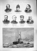 Old Antique Print 1884 Funeral Duke Albany Ship Osborne Carr Knight Bury 19th