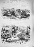 Original Old Antique Print 1884 War Soudan British Siers Tamanieb Tamasi Army