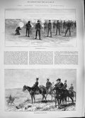 Original Old Antique Print 1884 Easter Volunteer Manoeuvres General Siers War