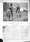 Original Old Antique Print 1884 Canton Woodville Fine Art Berna Boyle Romance