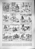 Old Antique Print 1884 Sport Stodge Hunting Rabbits Shooting Countryside 19th