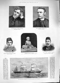 Old Antique Print 1884 Rev. Carpenter Edwards Ship Ruapehu Pasha Albany 19th